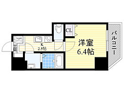 グランパシフィック毛馬 1Kの間取図画像