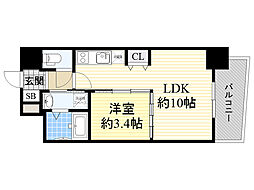 セレニテ京橋クレア 1LDKの間取図画像