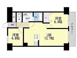 ドルミ京橋 2LDKの間取図画像