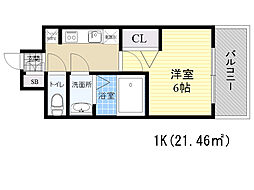 レオンコンフォート京橋イースト 1Kの間取図画像