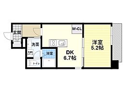 GARDENIA鶴見 1DKの間取図画像