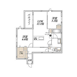 ヘーベルメゾン アトル 2LDKの間取図画像