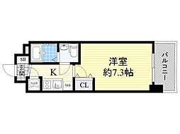 セレニテ京橋クレア 1Kの間取図画像