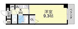ギャレグラン太子橋 1Kの間取図画像