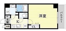 グランシエール都島 1Kの間取図画像