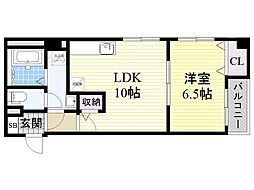 ラ・プラージュ 1LDKの間取図画像