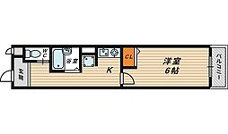 アリエスかまくら 1Kの間取図画像