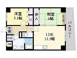 ベルフォーレ 2LDKの間取図画像