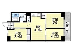 今福グランドハイツ 3LDKの間取図画像