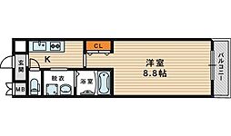 イーストクレセント 1Kの間取図画像