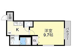 フジパレス都島御幸町5番館 1Kの間取図画像