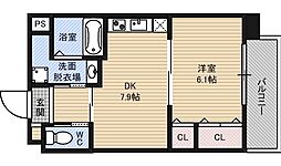エスライズ都島 1LDKの間取図画像