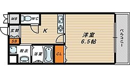 ジュネス関目高殿 ワンルームの間取図画像