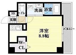 ララプレイスザ・京橋ステラ ワンルームの間取図画像
