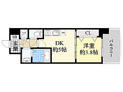 セレニテ京橋クレア 1DKの間取図画像