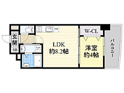 セレニテ京橋クレア 1LDKの間取図画像