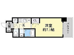セレニテ京橋クレア 1Kの間取図画像