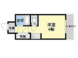 プレジデント横田 ワンルームの間取図画像