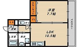 GRAND-ROUGE城東 1LDKの間取図画像