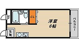 グリシーヌ壱番館 ワンルームの間取図画像