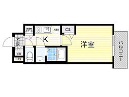 ゼオン大阪EAST 1Kの間取図画像