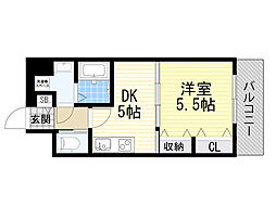 CITYSPIRE鶴見 1DKの間取図画像