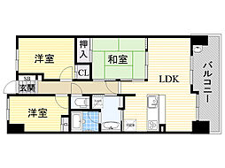 レジディア都島1 3LDKの間取図画像