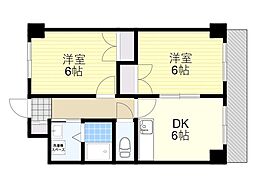 M'プラザ城東六番館 2DKの間取図画像