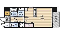 スプランディッド野江 ワンルームの間取図画像