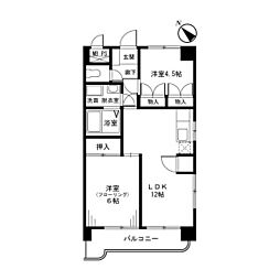 アーバンハイツ土志田 2LDKの間取図画像