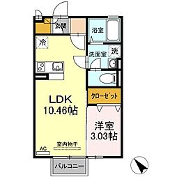 エスポワール文京 1LDKの間取図画像
