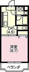 ジャン・リール 1DKの間取図画像