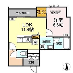 シャーメゾン大和東レジデンス 1LDKの間取図画像