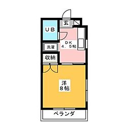 第3伸和コーポ 1DKの間取図画像