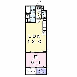 ルリアンラポーズ 1LDKの間取図画像