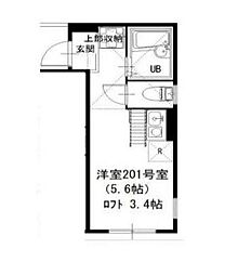 プライムテラス東海大学前2 ワンルームの間取図画像