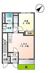 サングリエ 1LDKの間取図画像