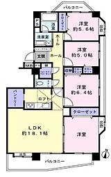 サンアメニティ岡崎駅2 4LDKの間取図画像