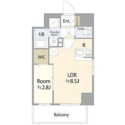 エスリード栄ザパーク 1LDKの間取図画像