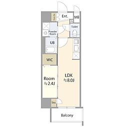 エスリード大曽根プレシャス 1LDKの間取図画像