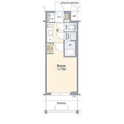 名古屋市北区若葉通1丁目マンション 1Kの間取図画像