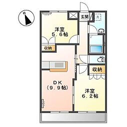 トゥインクルa 2DKの間取図画像