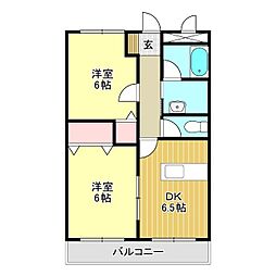 ヴィラメゾンイトウ 2DKの間取図画像