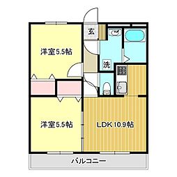 コルディアーレ 2LDKの間取図画像