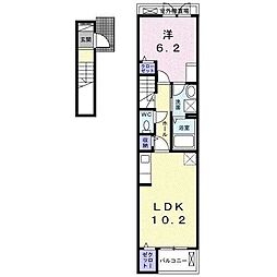 ヴェリテI 1LDKの間取図画像