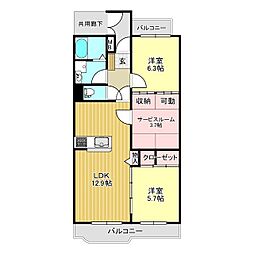 間取図画像 2LDK