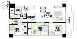 朝日プラザ千里北D棟 3LDKの間取図画像