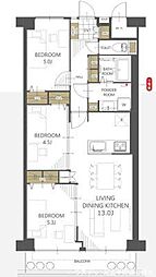 中川ビューハイツ 3LDKの間取図画像