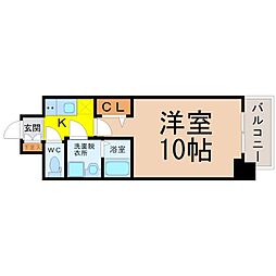 プレサンス上前津プレス 1Kの間取図画像