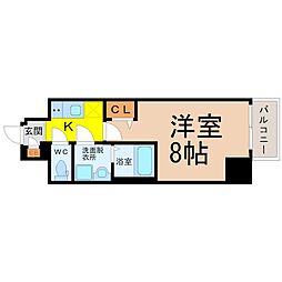 エスリード上前津エアスタ 1Kの間取図画像